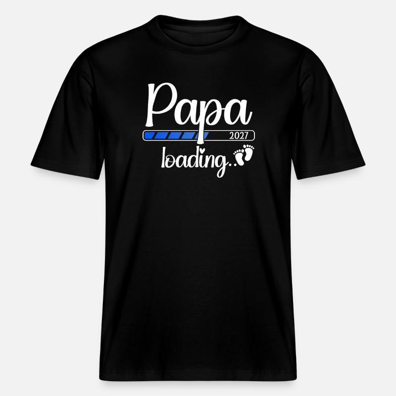 Papa 2027 Loading Werdender Papa 2027 -  RELAXED FIT Unisex Organic T-Shirt - Schwarz