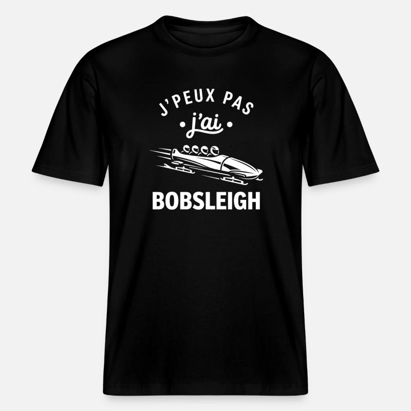 J'peux pas j'ai Bobsleigh - T-shirt unisexe RELAXED FIT en coton bio - noir