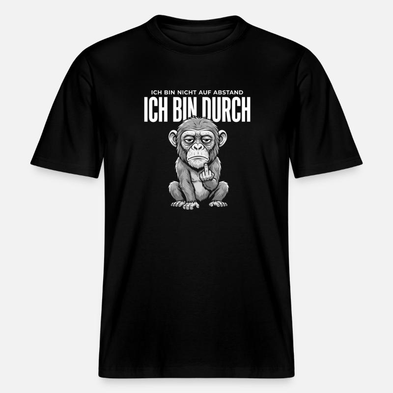 Affe Mittelfinger – Ich bin durch -  RELAXED FIT Unisex Organic T-Shirt - Schwarz