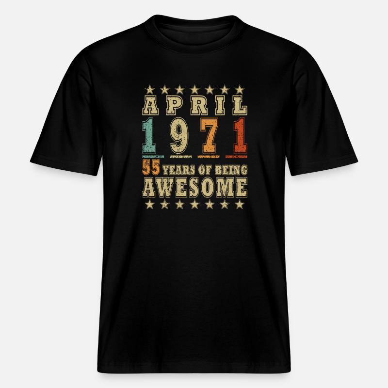 Jubilee year April 1971 -  RELAXED FIT Unisex Organic T-Shirt - black