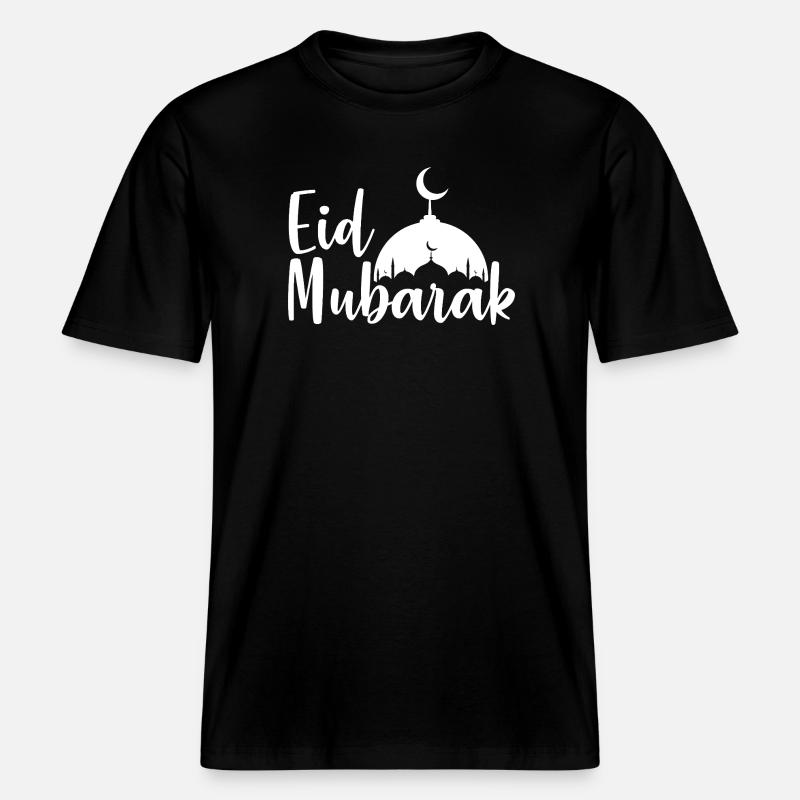 Silhouette der Eid Mubarak-Moschee -  RELAXED FIT Unisex Organic T-Shirt - Schwarz