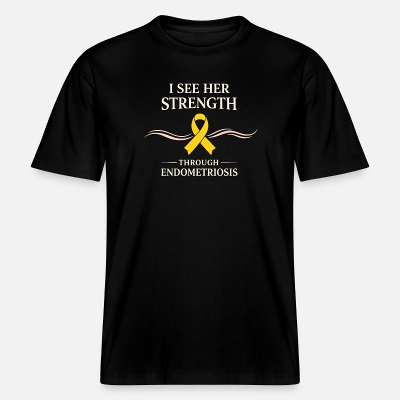 Endometriose-bewusstsein Endo Warrior -  RELAXED FIT Unisex Organic T-Shirt - Schwarz