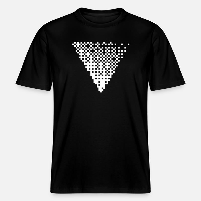 Grille triangulaire de pixels à demi-tons - T-shirt unisexe RELAXED FIT en coton bio - noir