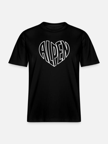 Alps Heart -  RELAXED FIT Unisex Organic T-Shirt - black
