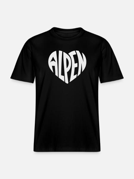 Alpine Heart Design - Variable Design Colour - RELAXED FIT Unisex Organic T-Shirt - black