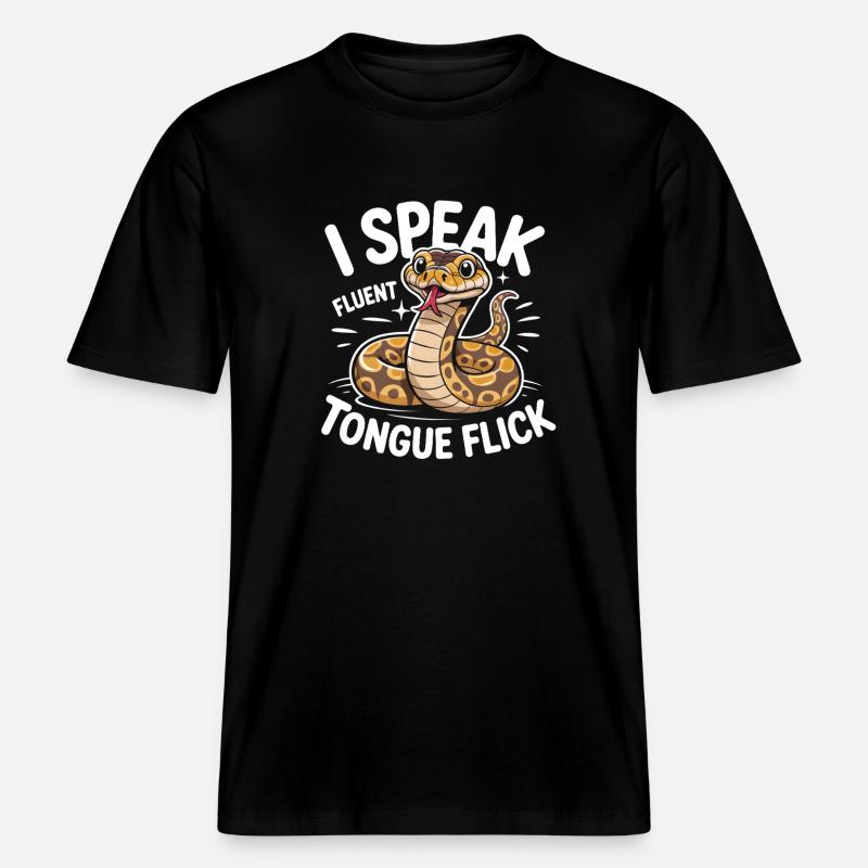 Langue Fluide | Humour du Python Roi - T-shirt unisexe RELAXED FIT en coton bio - noir