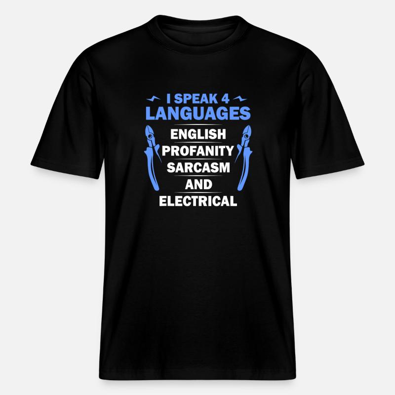 Ich spreche 4 Sprachen Tee -  RELAXED FIT Unisex Organic T-Shirt - Schwarz
