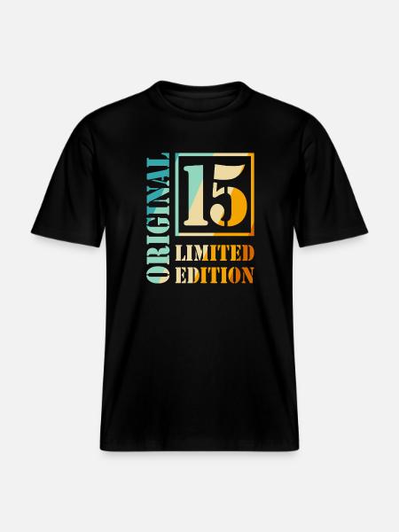 15th Birthday Boy Girl Teenager Level 15 -  RELAXED FIT Unisex Organic T-Shirt - black