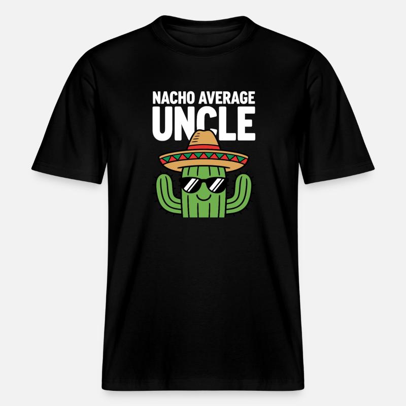 Nacho Oncle Drôle Cinq de Mayo - T-shirt unisexe RELAXED FIT en coton bio - noir