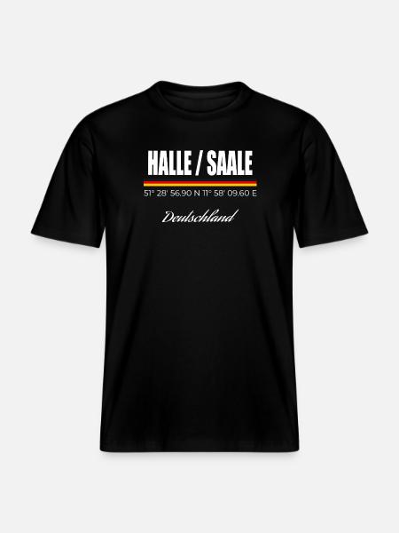Halle / Saale - RELAXED FIT Unisex Organic T-Shirt - Schwarz