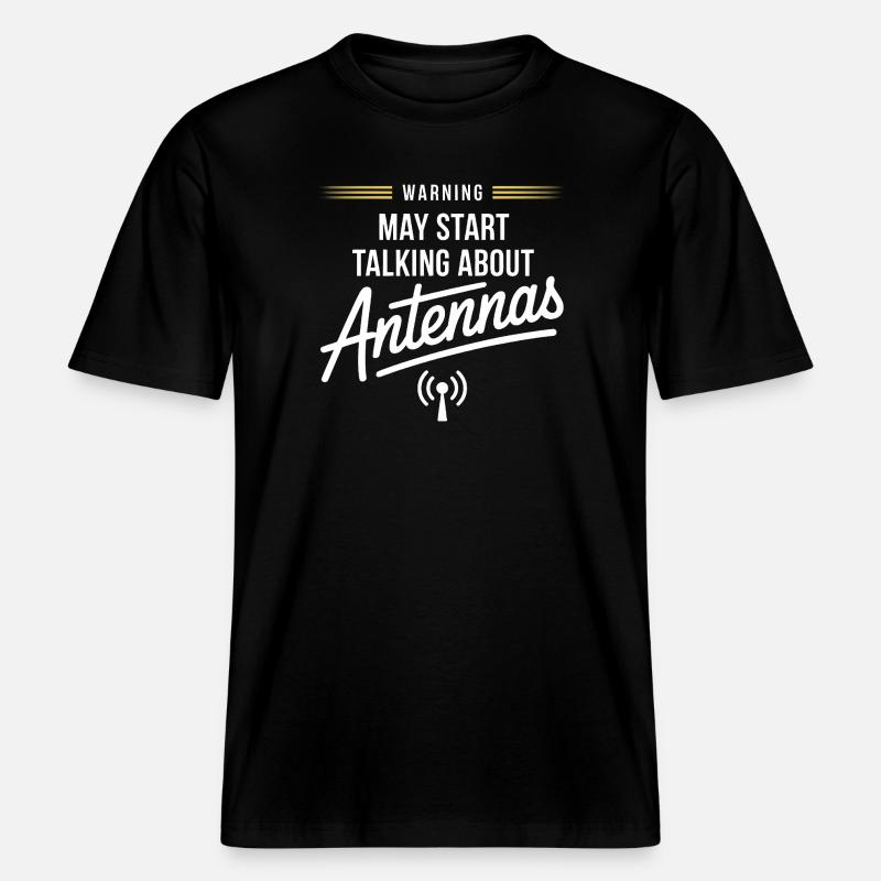 Warnung: Hier beginnt das Antennengespräch - RELAXED FIT Unisex Organic T-Shirt - Schwarz