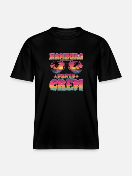 Hamburg Party Crew - RELAXED FIT Unisex Organic T-Shirt - black