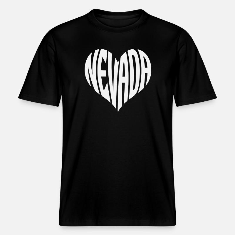 Nevada Herz Typografie - RELAXED FIT Unisex Organic T-Shirt - Schwarz