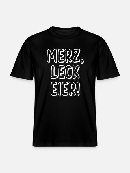 Merz Leck Eier Schriftzug - RELAXED FIT Unisex Organic T-Shirt - Schwarz