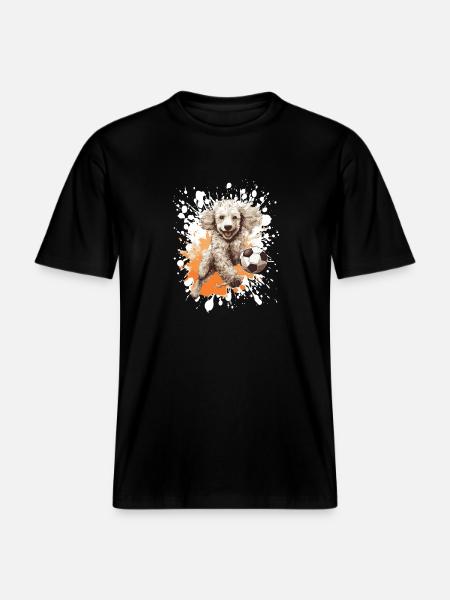 Poodle Dog Football Team - RELAXED FIT Unisex Organic T-Shirt - black