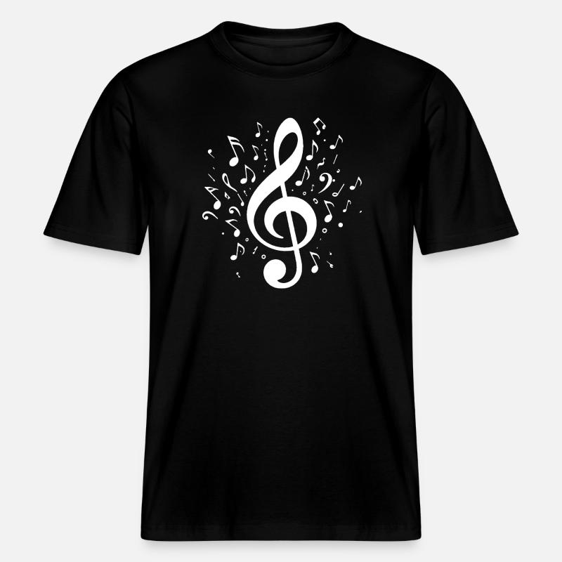 Clé explosive avec notes -  T-shirt unisexe RELAXED FIT en coton bio - noir