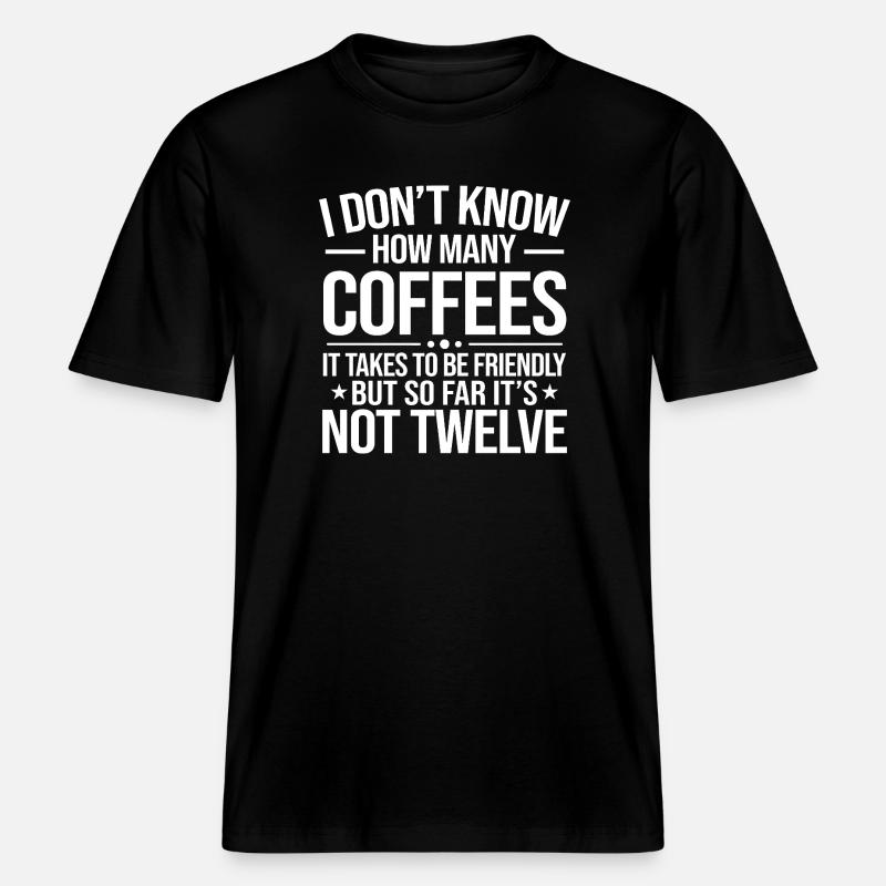 Compte de douze cafés -  T-shirt unisexe RELAXED FIT en coton bio - noir