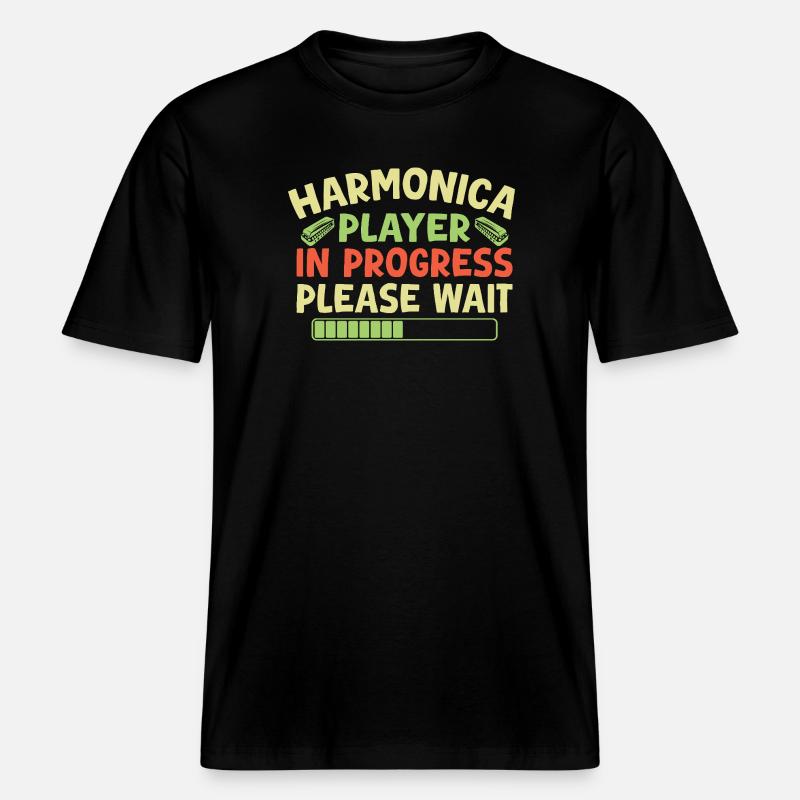 Harmonica Funny Harmonica en cours -  T-shirt unisexe RELAXED FIT en coton bio - noir
