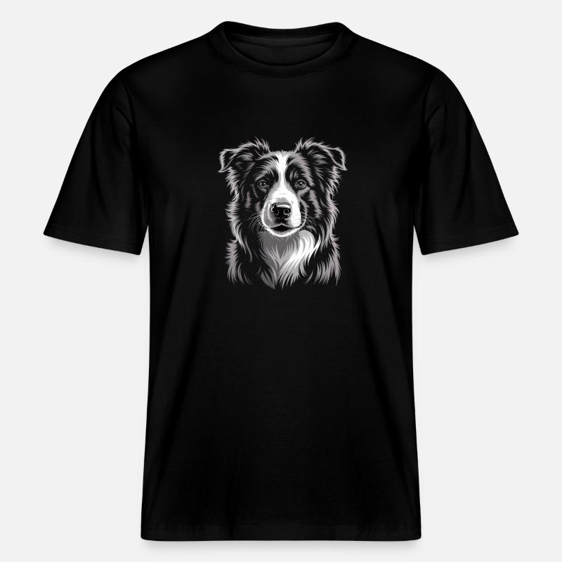 Boder Collie -  RELAXED FIT Unisex Organic T-Shirt - Schwarz