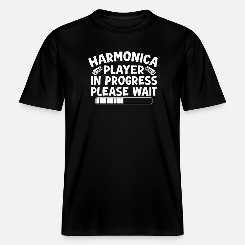 Harmonica Musican In Progress Harmonica -  RELAXED FIT Unisex Organic T-Shirt - black
