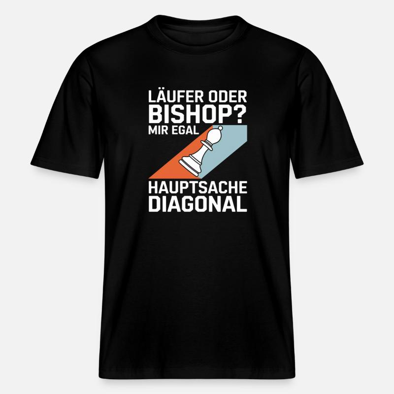 Läufer oder Bishop? Diagonal-Humor -  RELAXED FIT Unisex Organic T-Shirt - Schwarz