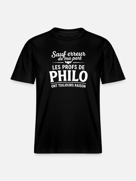 Philo Profs Toujours Raisons - T-shirt unisexe RELAXED FIT en coton bio - noir