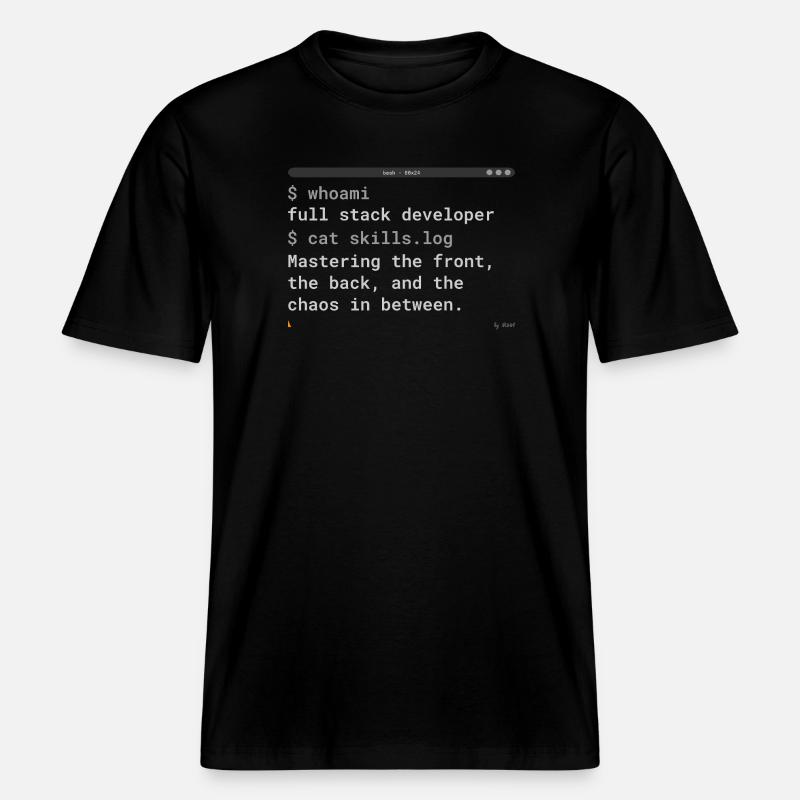 Full Stack Developer Terminal Design -  RELAXED FIT Unisex Organic T-Shirt - Schwarz