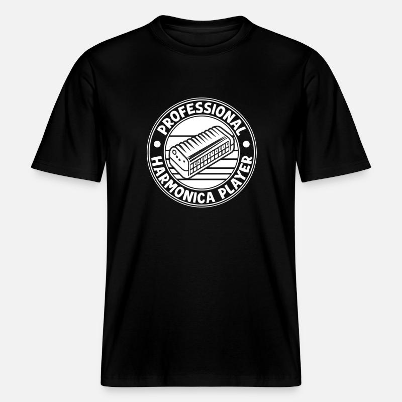 Harmonica Musican Professional Harmonica -  RELAXED FIT Unisex Organic T-Shirt - black