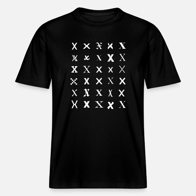 Typografie-Monogramm-X-Muster - RELAXED FIT Unisex Organic T-Shirt - Schwarz