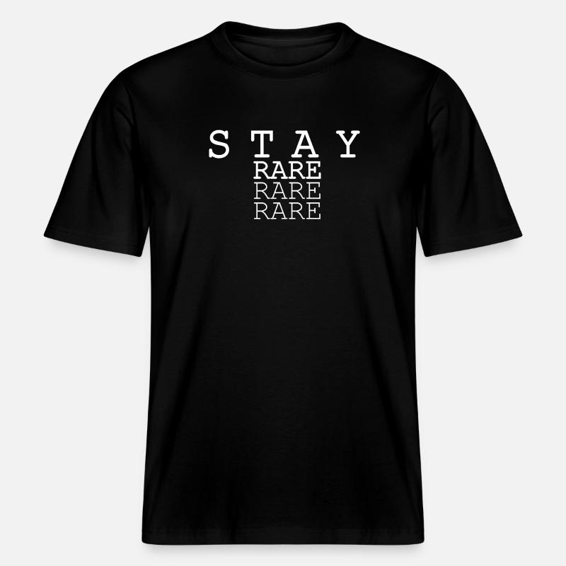 Conception triple texte Stay Rare -  T-shirt unisexe RELAXED FIT en coton bio - noir