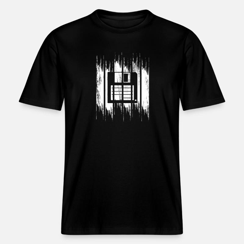 Floppy Disk Drawing -  RELAXED FIT Unisex Organic T-Shirt - black