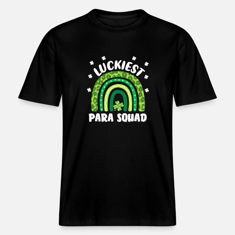 Équipe para-parachute la plus chanceuse -  T-shirt unisexe RELAXED FIT en coton bio - noir