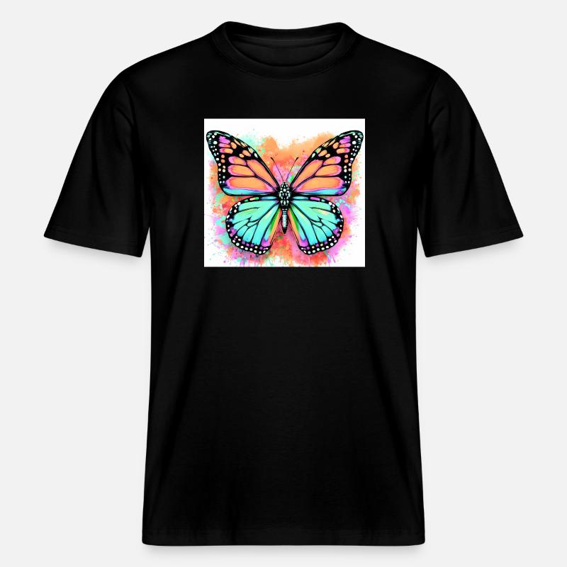 papillon -  T-shirt unisexe RELAXED FIT en coton bio - noir