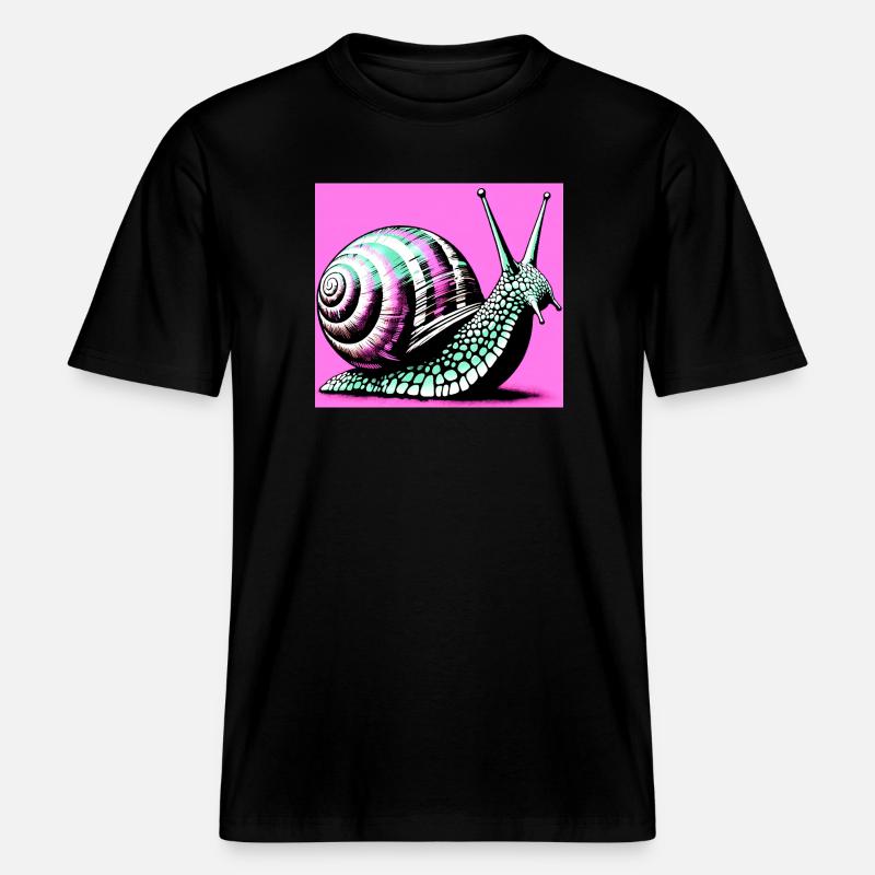 Escargot -  T-shirt unisexe RELAXED FIT en coton bio - noir