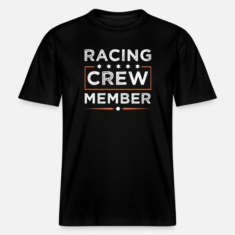 Équipage de course -  T-shirt unisexe RELAXED FIT en coton bio - noir