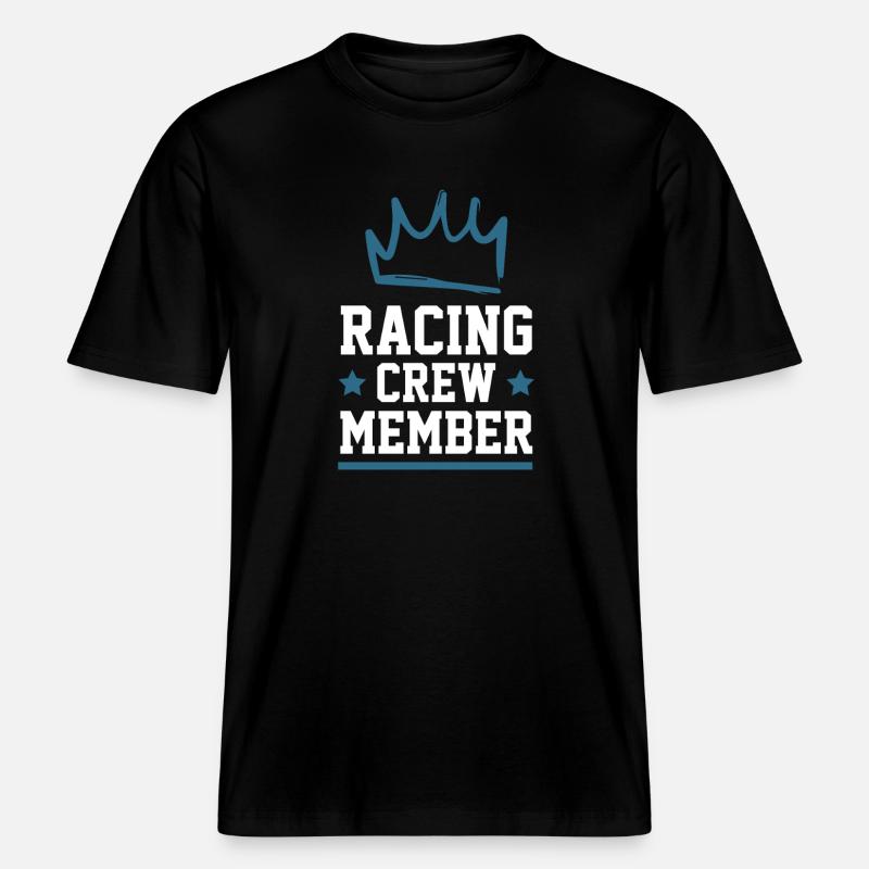 Équipage de course -  T-shirt unisexe RELAXED FIT en coton bio - noir