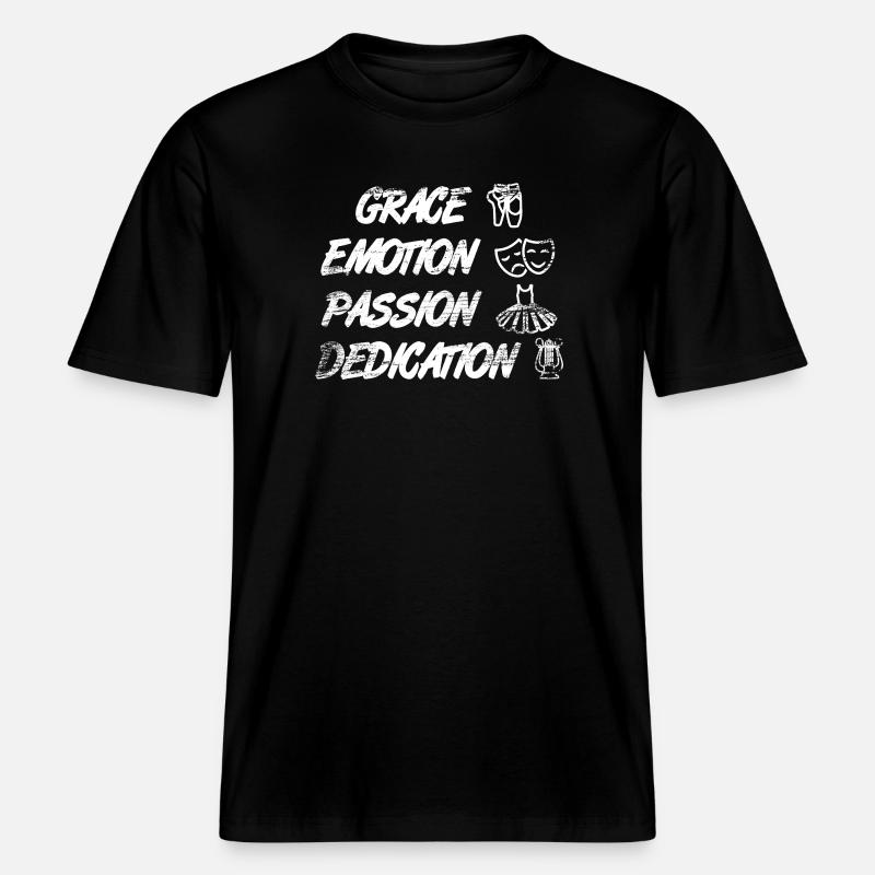 Grâce Émotion Passion Dévotion -  T-shirt unisexe RELAXED FIT en coton bio - noir