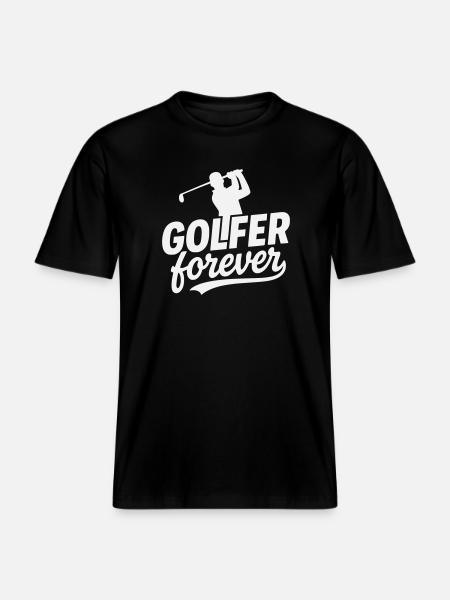Golfer Forever logo motif -  RELAXED FIT Unisex Organic T-Shirt - black