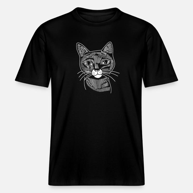 Chat - T-shirt unisexe RELAXED FIT en coton bio - noir
