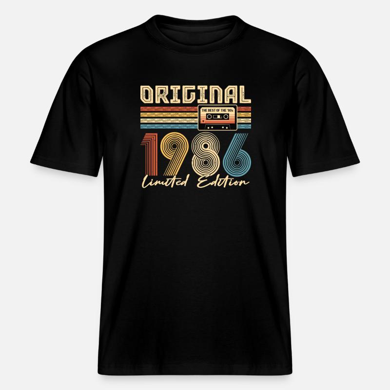 40e anniversaire, 40 ans - T-shirt unisexe RELAXED FIT en coton bio - noir