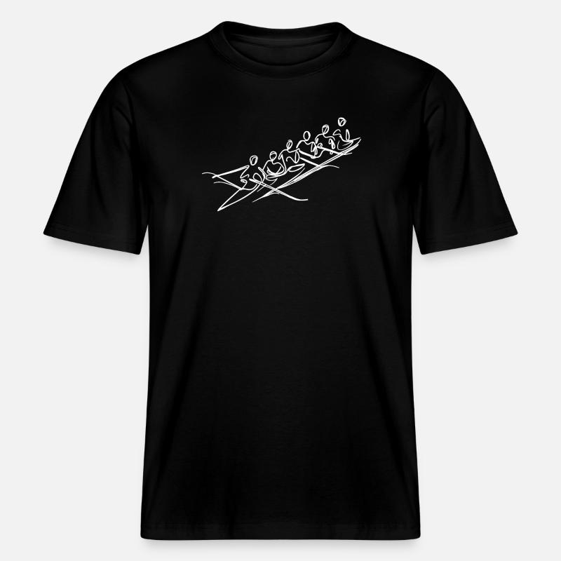 Esquisse de l’équipe d’aviron - T-shirt unisexe RELAXED FIT en coton bio - noir