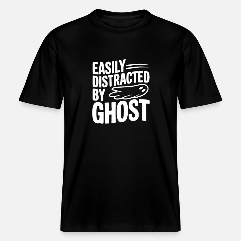 Facilement distraite par Ghost -  T-shirt unisexe RELAXED FIT en coton bio - noir