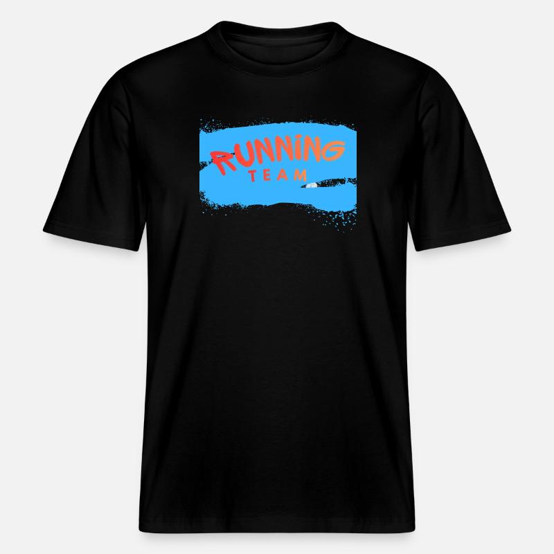 Équipe de course -  T-shirt unisexe RELAXED FIT en coton bio - noir