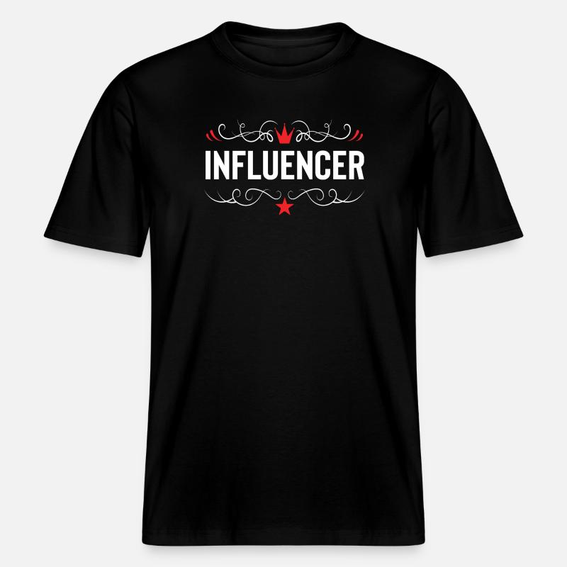 Profession d’influenceur -  T-shirt unisexe RELAXED FIT en coton bio - noir
