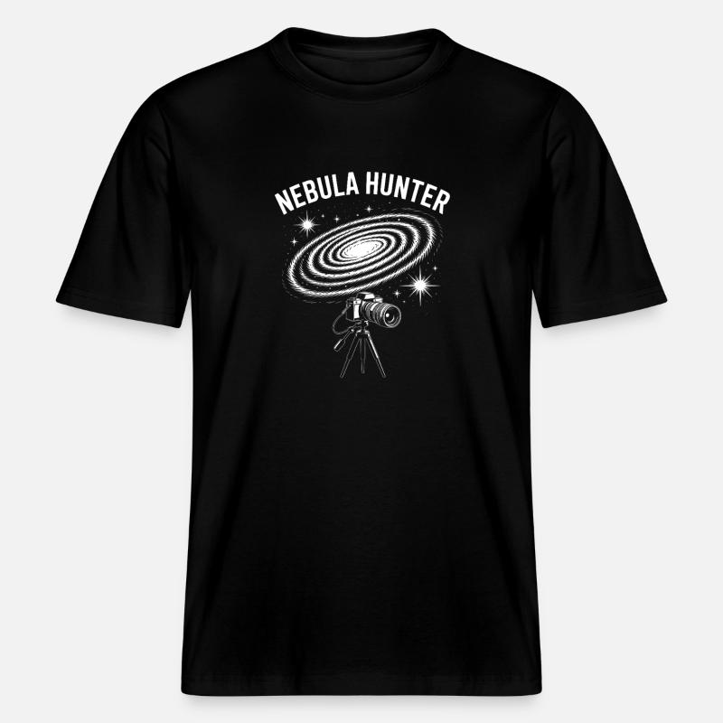 Graphisme du télescope Nebula Hunter -  T-shirt unisexe RELAXED FIT en coton bio - noir