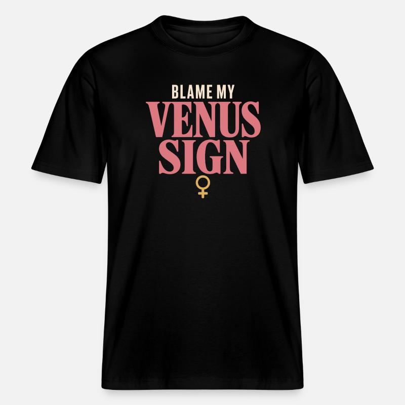 Signe de Vénus Astrologie de Vénus -  T-shirt unisexe RELAXED FIT en coton bio - noir
