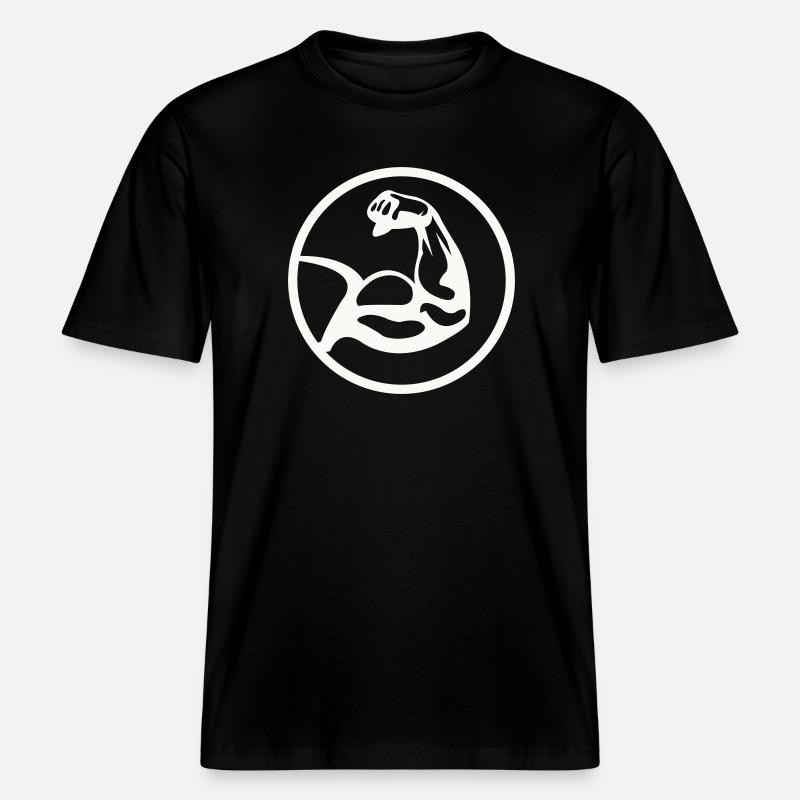 Biceps Noir Blanc -  T-shirt unisexe RELAXED FIT en coton bio - noir