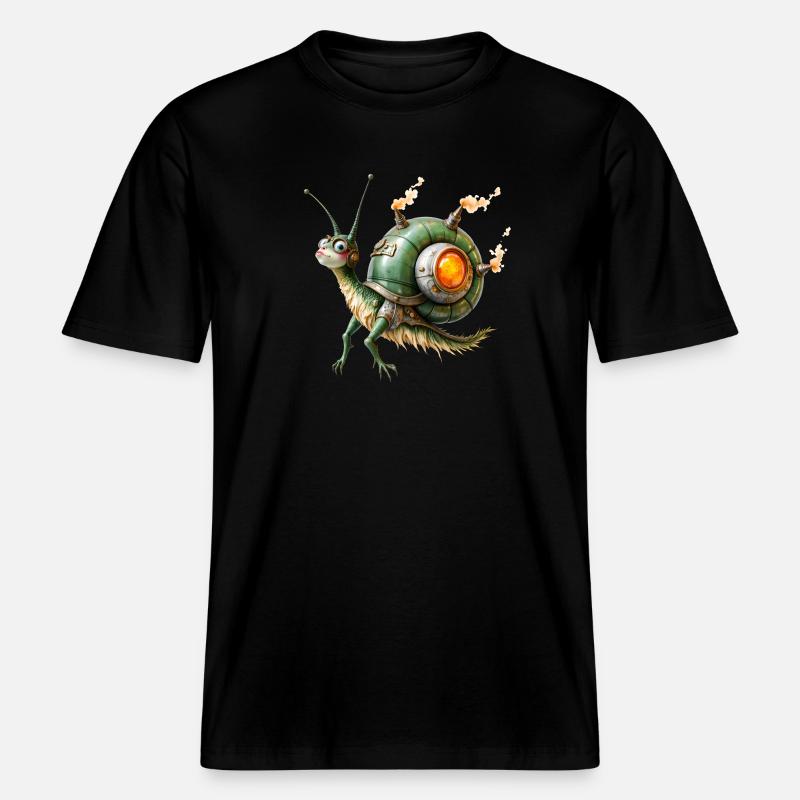 Réacteur d’escargot steampunk - T-shirt unisexe RELAXED FIT en coton bio - noir
