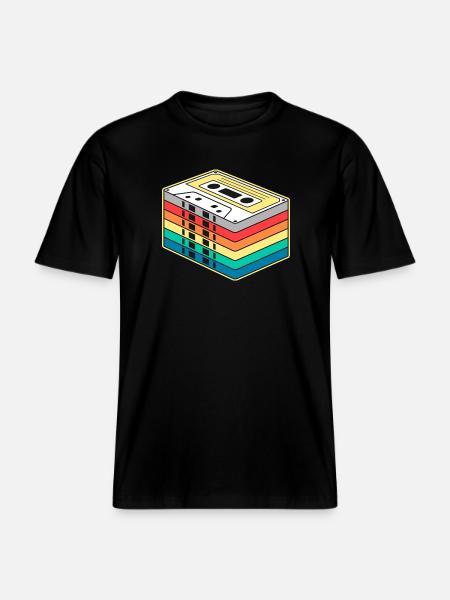 Vibrant Rainbow Kassette -  RELAXED FIT Unisex Organic T-Shirt - Schwarz