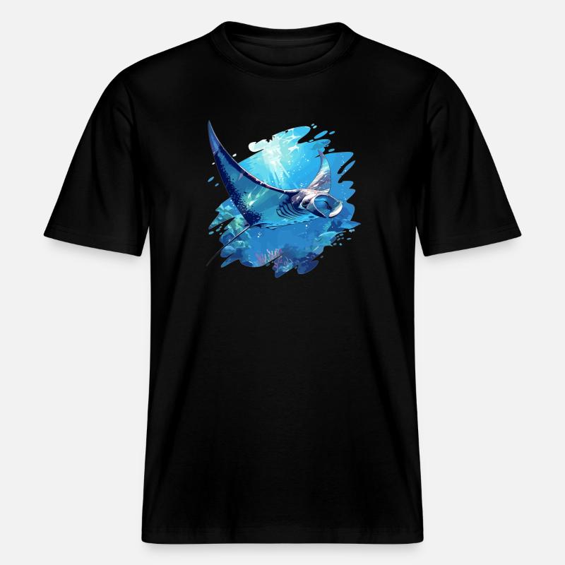 Rochen Mantarochen - RELAXED FIT Unisex Organic T-Shirt - Schwarz